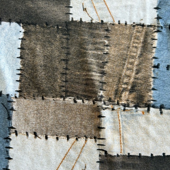 Norma Kamali Shirt Top Women’s Large Patchwork Print Stretch Short Sleeve - Picture 5 of 7